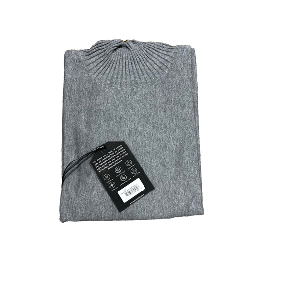Anatomie Ash Ribbed Mock Neck Sweater in gray size large - Picture 4 of 7